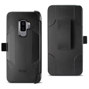 Reiko Samsung Galaxy S9 Plus 3-In-1 Hybrid Heavy Duty Holster Combo Case In Black