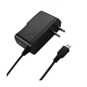 REIKO PORTABLE MICRO USB TRAVEL ADAPTER CHARGER WITH BUILT IN CABLE IN BLACK